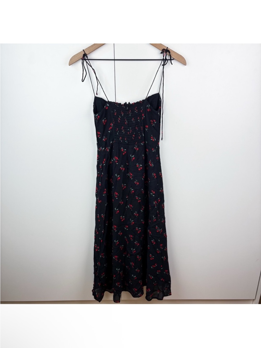 Reformation Juliette Midi Dress Cherry Cherries Black Red Size 6 - Picture 7 of 9